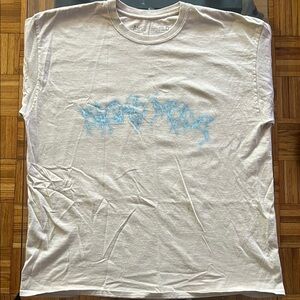 Travis Scott White and Blue Short Sleeve Tee